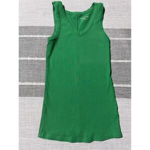 Maurices Womens XS Kelly Green Ribbed V-Neck Tank Top Sleeveless Basic Shirt